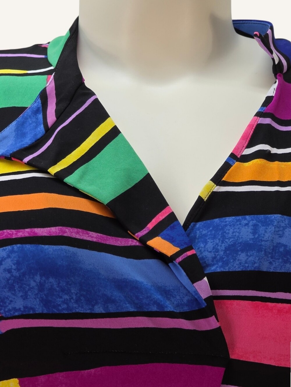 NWT Joseph Ribkoff Size 22 Multicolor Stripe Trapeze Dress Pockets Canada - Picture 7 of 12